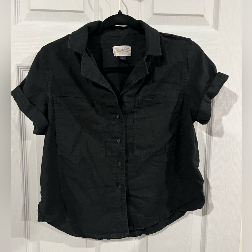 Black button up - a bit of a relaxed fit